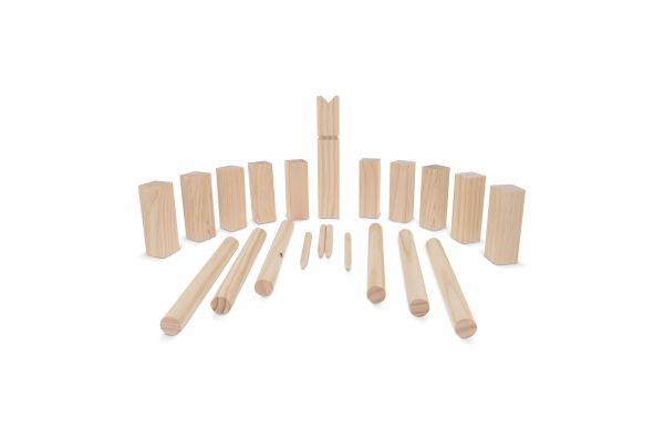 Kubb Spiel aus Holz mit Beutel, holz