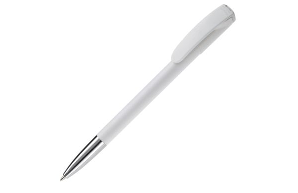 Kugelschreiber Deniro mit Metallspitze Hardcolour, weiss - weiss