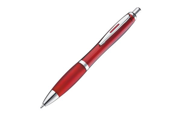 Kugelschreiber mit farbig transparentem Schaft  - burgund