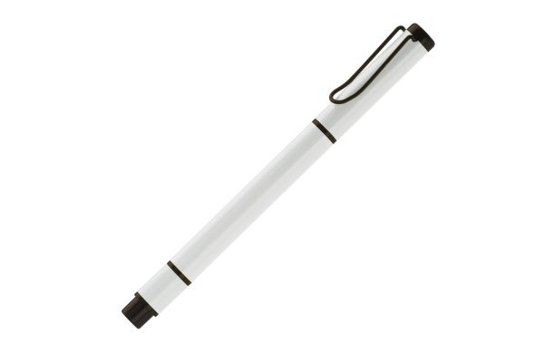 Kugelschreiber mit Textmarker 2in1, weiss