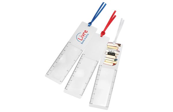 Lesezeichen mit Lupe