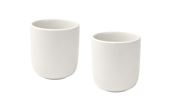 Male 200 ml Keramiktassen – 2er-Set, weiss