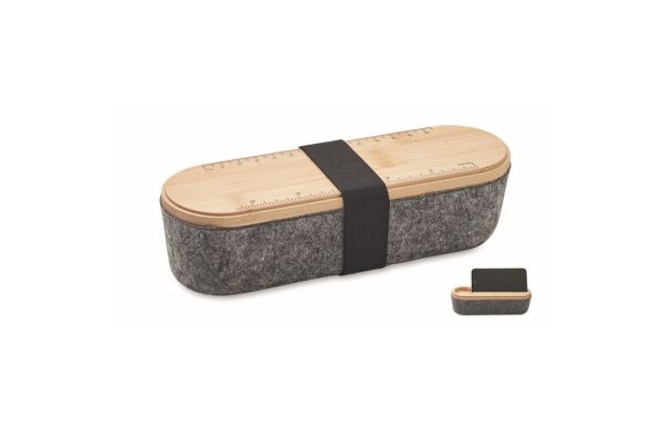 MILE RPET-Filz-Stiftetui mit Deckel - holzfarben
