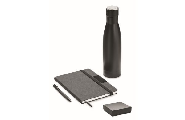 YOKOSO Set Notizbuch mit Flasche - schwarz