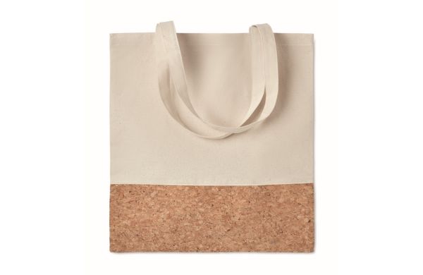 ILLA TOTE Einkaufstasche mit Korkbesatz - beige