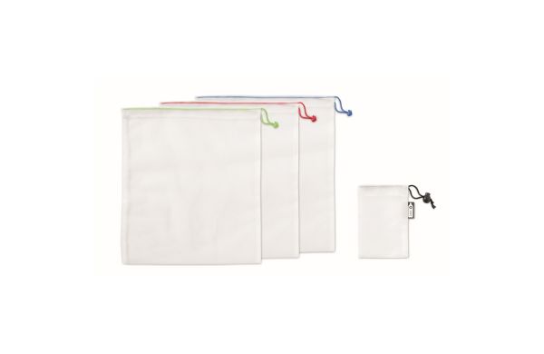 VEGGIE SET RPET Obst/Gemüsenetze 3teilig - weiß