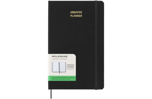 Moleskine Hardcover Wochenplaner L, undatiert, schwarz