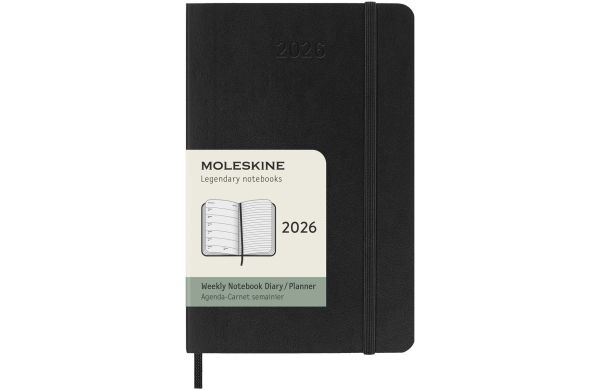Moleskine Softcover 12 Monate Wochenkalender, Pocket-Format, schwarz