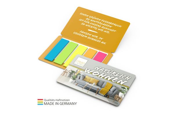 Multi-Card Papiermarker green+blue  inkl. 4C-Druck