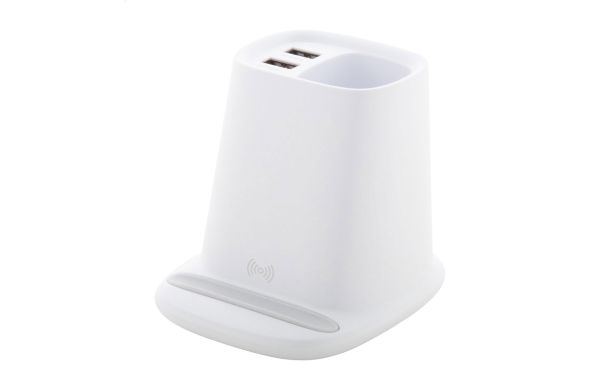 Multifunktionaler Stifteköcher Multicharge, weiss