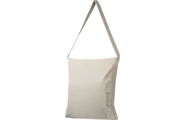 Oeko-Tex STANDARD 100 zertifizierte Baumwolltasche mit gewebtem Tragehenkel und Bodenfalte - weiß