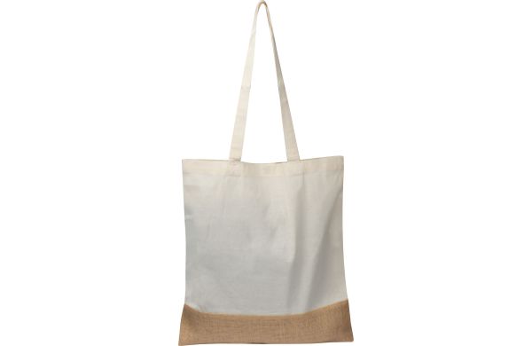 Oeko-Tex STANDARD 100 zertifizierte Tragetasche mit Juteboden - weiß