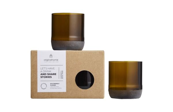 Originalhome 160 ml Trinkglas Set, mittelbraun