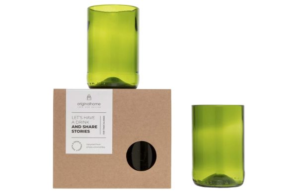 Originalhome 280 ml Trinkglas Set, mittelgrün