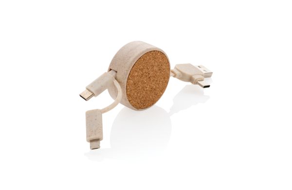 Kork und Weizen 6-in-1 Ladekabel/khaki