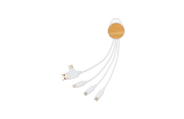 rundes Ontario 6-in-1 Kabel aus RCS recyceltem Kunststoff/weiß