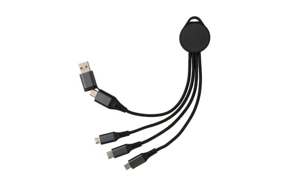 Terra 6-in-1-Ladekabel aus RCS recyceltem Aluminium/grau