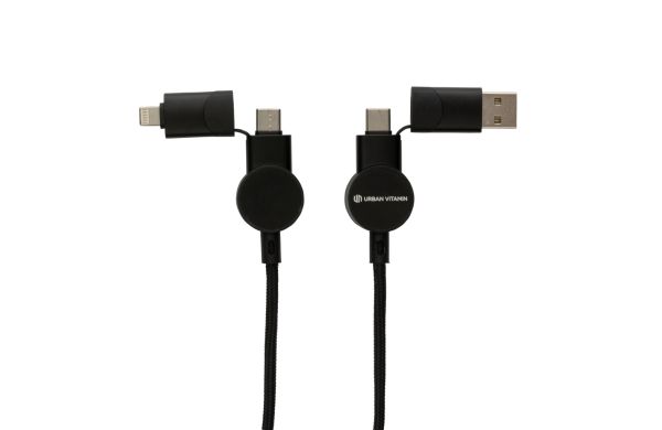 Oakland RCS rKunststoff 1,2m 6-in-1 Fast-Charging 45W Kabel/schwarz