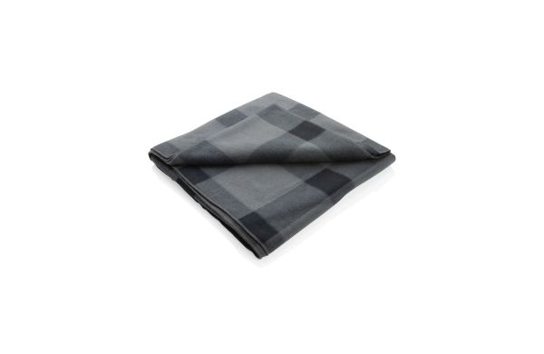Weiche karierte Fleece-Decke/anthrazit