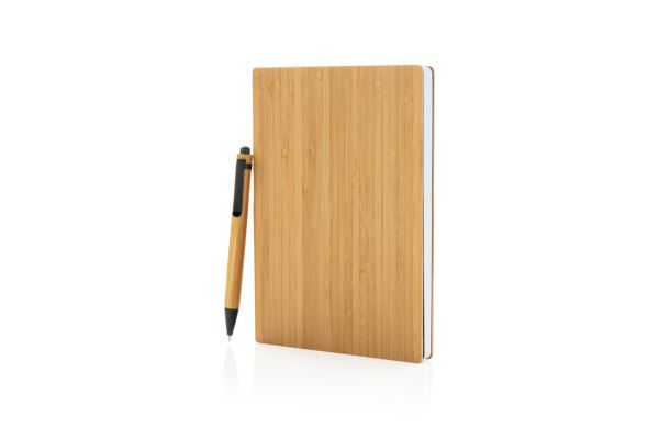 A5 Bambus Notizbuch & Stift/braun