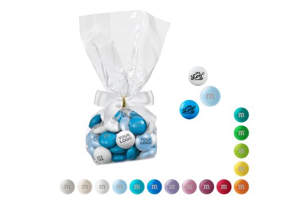 Personalisierte M&M'S® im Tütchen mit Schleife, 40 g - smaragdgrün