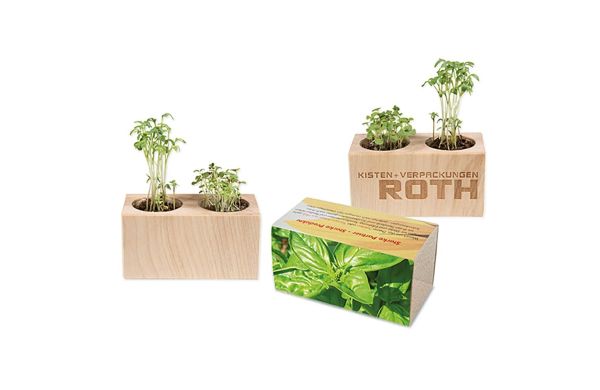 Pflanz-Holz 2er Set mit Samen