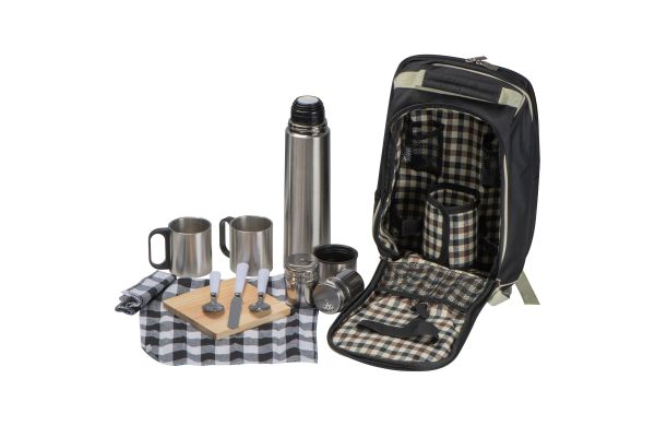 Picknickrucksack mit integrierter Kühltasche - schwarz