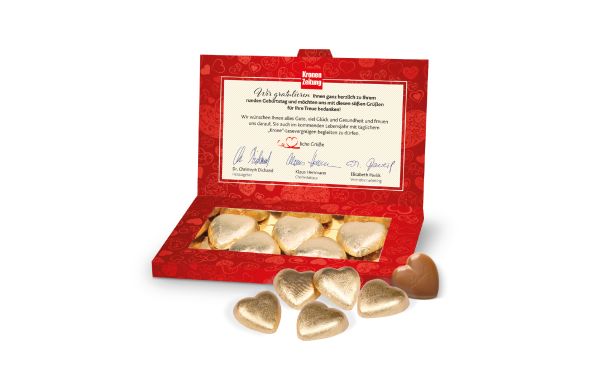 Präsentbox Business mit Lindt Schokoherzen Klimaneutral FSC