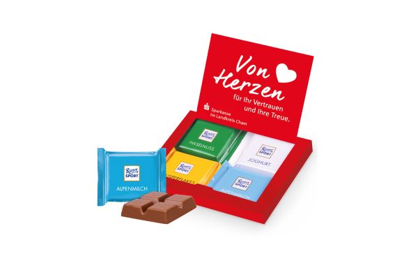 Präsentbox Ritter SPORT Mini 4er Klimaneutral FSC