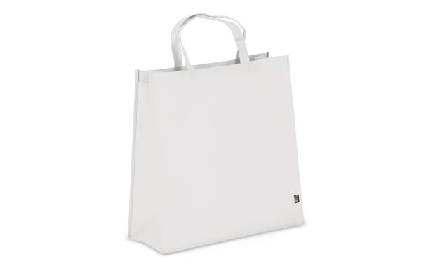 R-PET Tragetasche aus Non Woven 45 x 18 x 45cm 75g/m², weiss