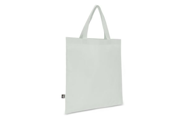 R-PET Tragetasche aus Non Woven mit kurzen Griffen 38 x 42cm 75g/m², weiss