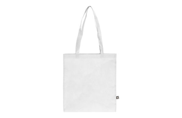 R-PET Tragetasche aus Non Woven mit langen Griffen 38 x 42cm 75g/m², weiss