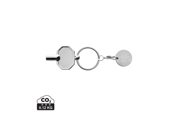 RCS Heizkörpschlüssel & Einkaufswagens-Chip am Schlüsselring, silber