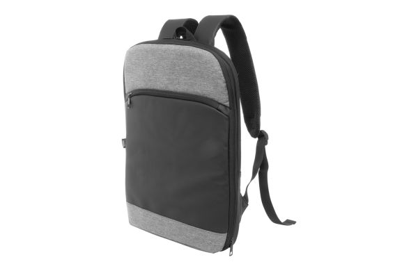 RPET-Rucksack Bapuba, grau/schwarz