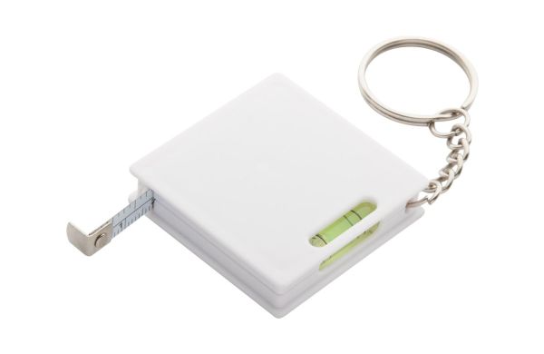 Schlüsselanhänger mit Maßband Level, weiß