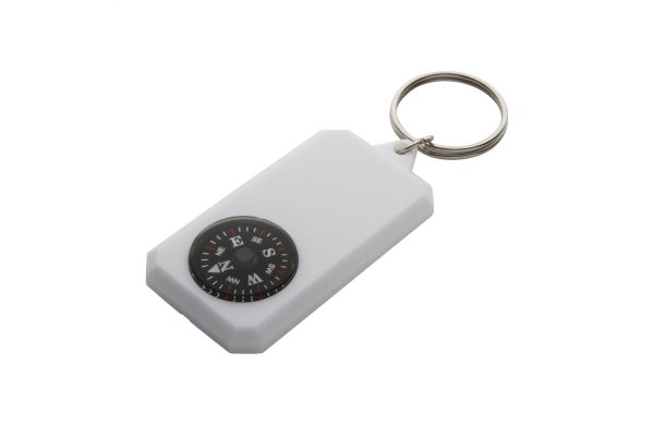 Schlüsselanhänger mit Kompass Magellan, weiss