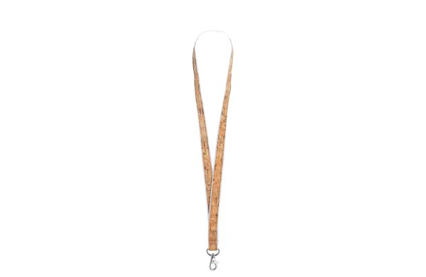 Schlüsselband/Lanyard "Kork", 49 cm, weiß / beige