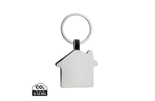 Schlüsselring Haus aus RCS rec. Zinklegierung, silber