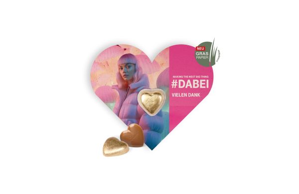 Schokokarte Business - Herz Klimaneutral FSC