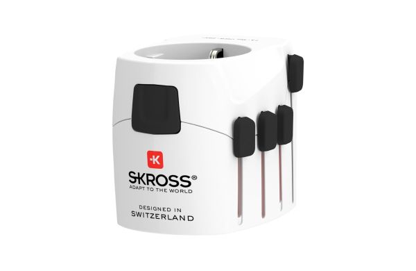 SKROSS Pro 3-Pole World Travel Adapter, weiß