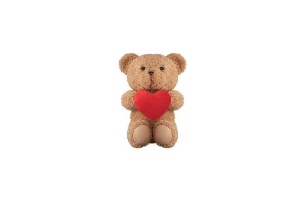 SNUGGLE Teddybär mit Herz 23cm, rot