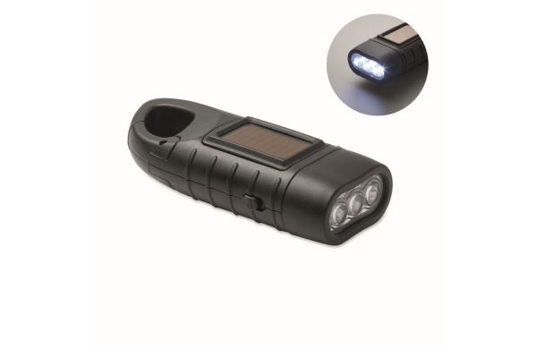 SLUZ Solar-Dynamo-Taschenlampe, schwarz