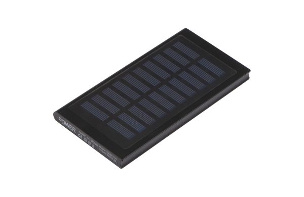 Solar Powerbank aus Metall 8000mAh - schwarz