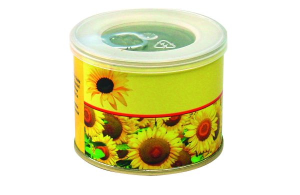 Sonnen-Dose, Durchmesser  73 x 58 mm, Zwergsonnenblume 