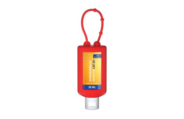Sonnenmilch LSF 50 (sens.), 50 ml Bumper (rot), Body Label (R-PET)