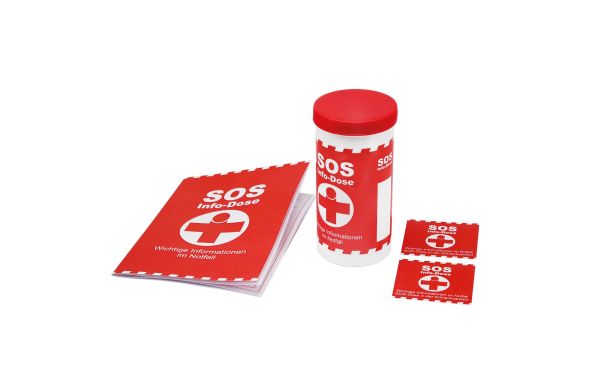 SOS-Info-Dose mit Standardbanderole_ weiss_ rot