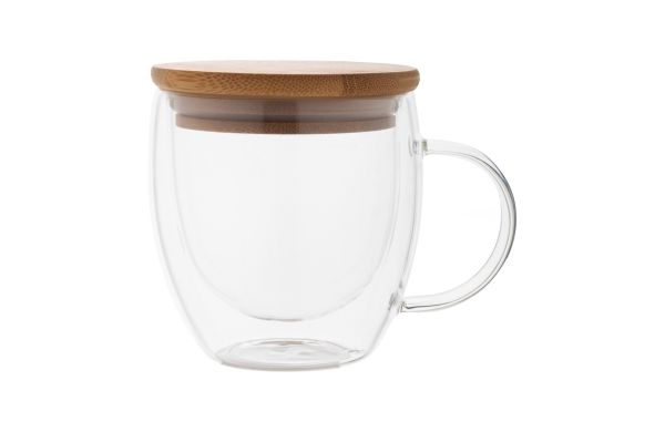 Thermotasse aus Glas Grobina Mini, transparent/natur