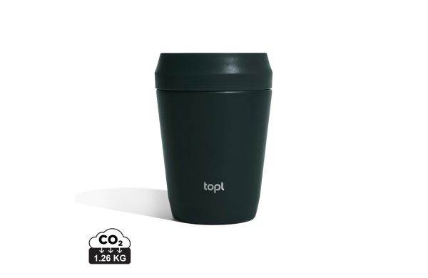 Topl-Trinkbecher aus rec. Stahl mit 360-Grad-Deckel 236ml, grau