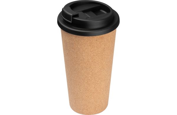 Trinkbecher mit Korkoberfläche, 400ml - beige