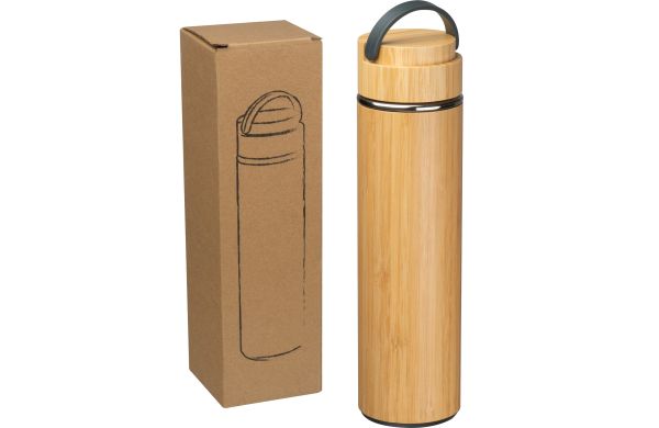 Trinkflasche mit Teesieb Bambus - beige